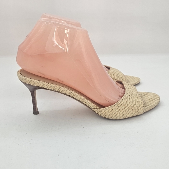 Veronica Beard Tia Slide Sandals Women's 8 Natural Preowned - Picture 3 of 14